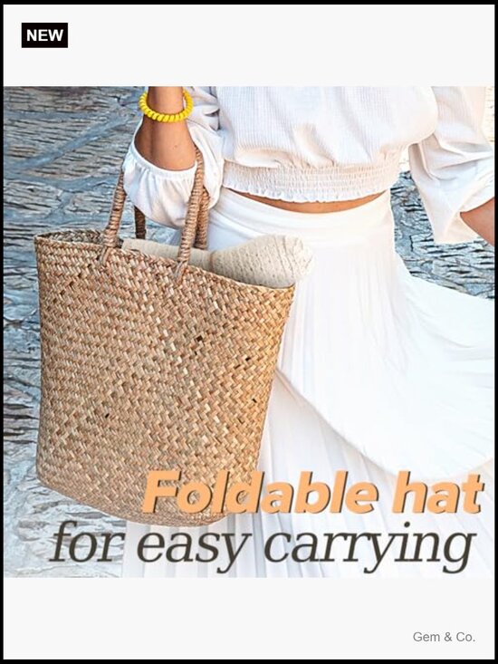 Floppy Wide Brim Sun Hat - Packable Foldable Lace Beach Hat
